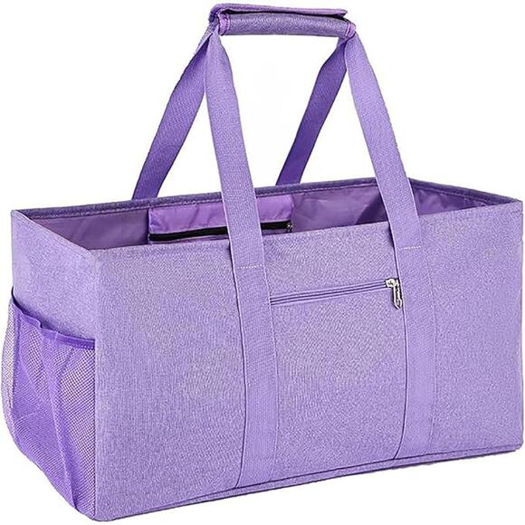 XINFULLWOL Extra Large Utility Tote Bag,Reusable Shopping Bags w/ Handles Purple - Picture 1 of 5